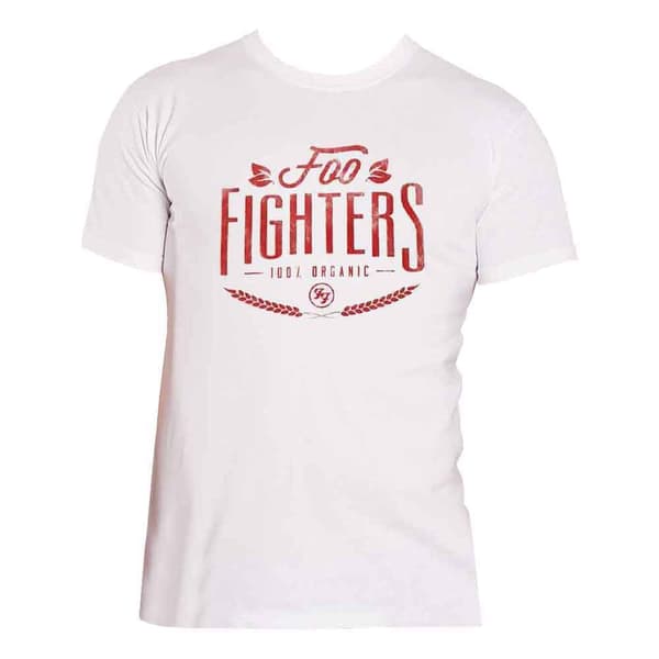 Foo Fighters T Shirt 100% Organic Band Logo Official Unisex White Ex Tour