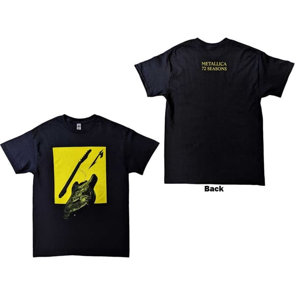 Metallica Unisex T-Shirt: 72 Seasons Broken/Burnt Guitar (Back Print) (X-Large)