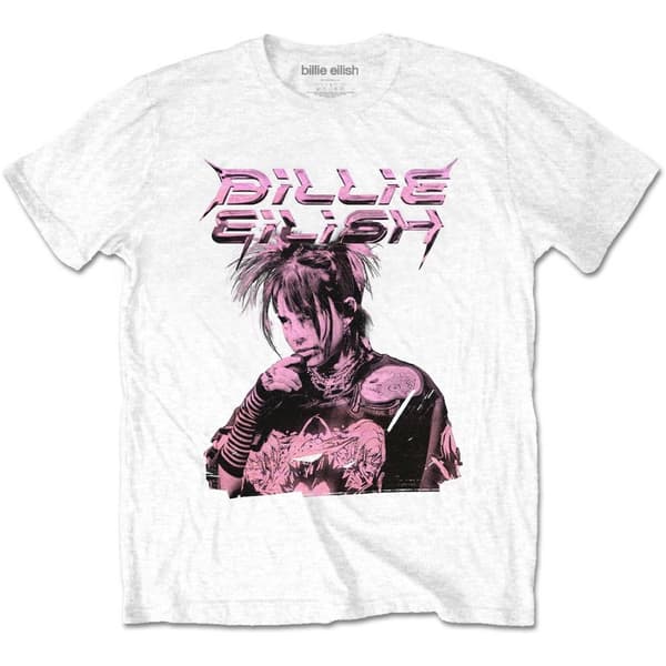 Billie Eilish Unisex T-Shirt: Purple Illustration (Large)