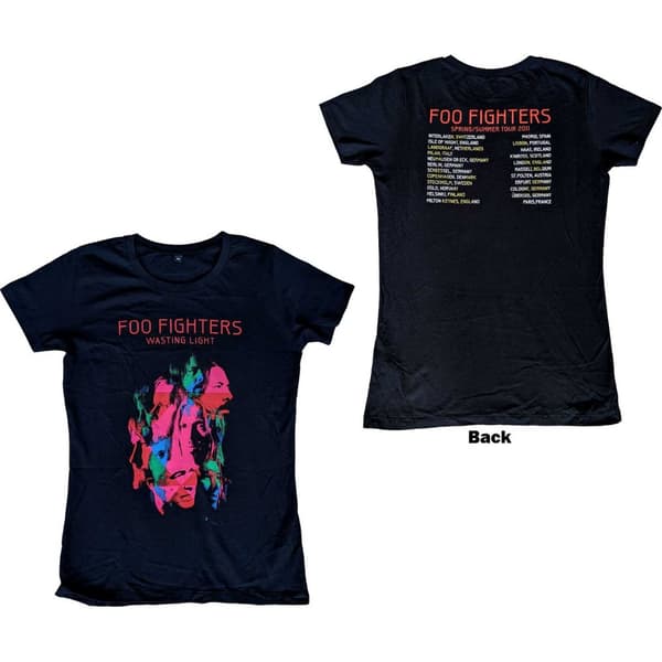 Foo Fighters Ladies T-Shirt: Wasting Light 2011 European Tour (Back Print) (Ex-Tour) (Small)