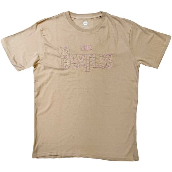 The Beatles Unisex T-Shirt: Drop T Logo (Embroidered) (Small)