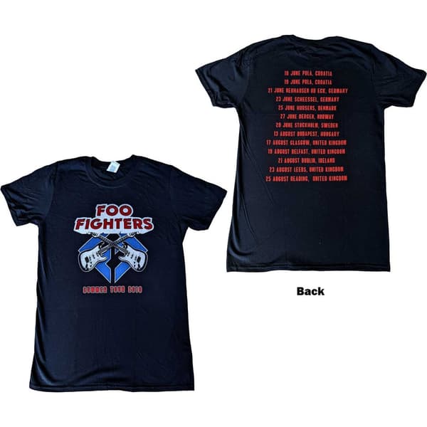 Foo Fighters Unisex T-Shirt: Concrete & Gold 2019 European Tour (Back Print) (Ex-Tour) (Small)