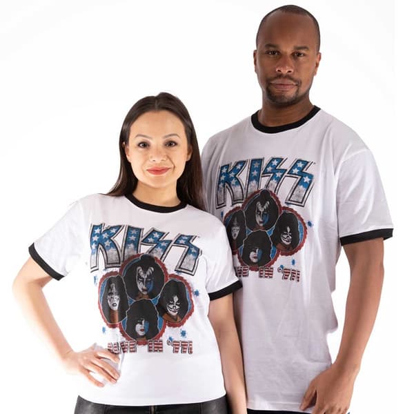 KISS Unisex Ringer T-Shirt: Alive in '77 (XX-Large)