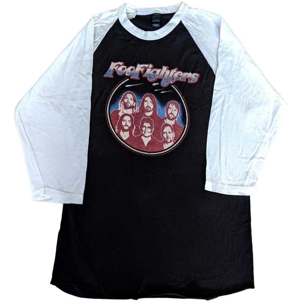 Foo Fighters Unisex Raglan T-Shirt: Classic Photo (Ex-Tour) (Small)