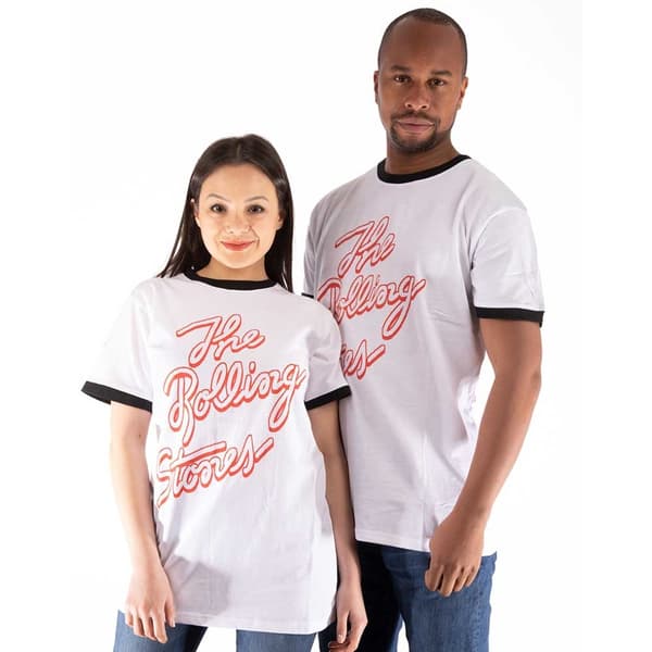 The Rolling Stones Unisex Ringer T-Shirt: Signature Logo (X-Large)