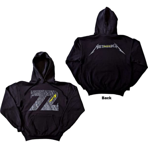 Metallica Unisex Pullover Hoodie: 72 Seasons Charred Logo (Back Print) (Small)