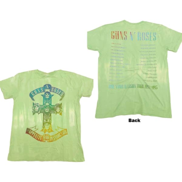Guns N' Roses Unisex T-Shirt: Gradient Use Your Illusion Tour (Wash Collection & Back Print) (XX-Large)
