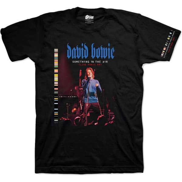 David Bowie Unisex T-Shirt: Live In Paris (Sleeve Print) (X-Large)