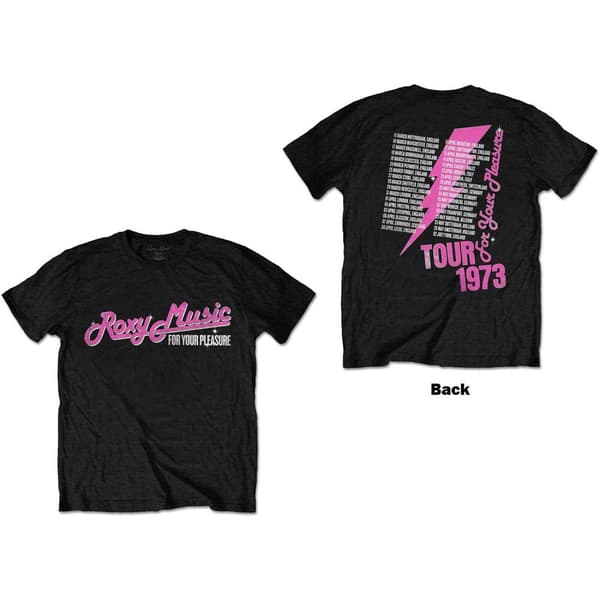 Roxy Music Unisex T-Shirt: For Your Pleasure Tour (Back Print) (X-Large)