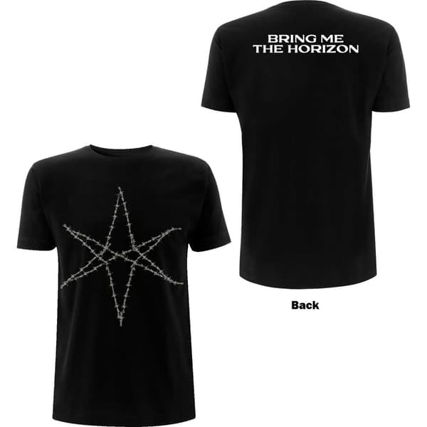 Bring Me The Horizon Unisex T-Shirt: Barbed Wire (Back Print) (Large)