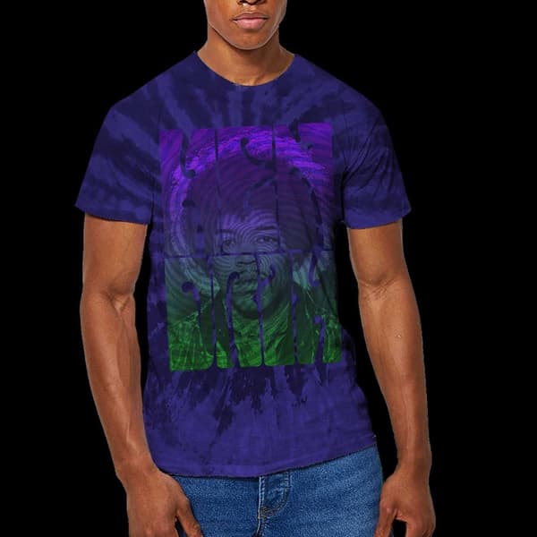 Jimi Hendrix Unisex T-Shirt: Swirly Text (Wash Collection) (Large)