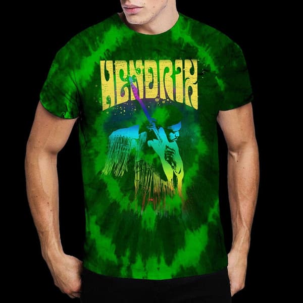 Jimi Hendrix Unisex T-Shirt: Hear The Vibe (Wash Collection) (Large)