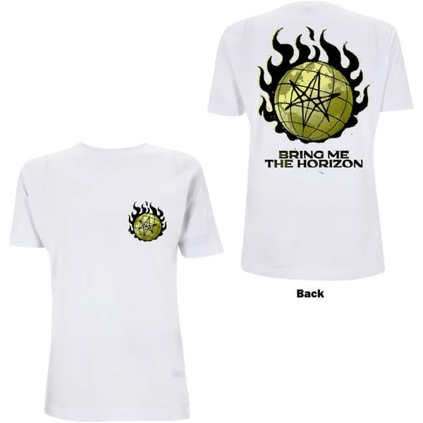 Bring Me The Horizon Unisex T-Shirt: Globe (Back Print) (Medium)