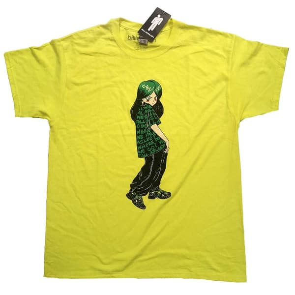 Billie Eilish Unisex T-Shirt: Anime Billie (Large)