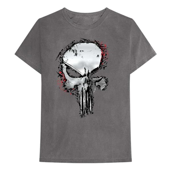 Marvel Comics Unisex T-Shirt: Punisher Metallic Skull (Small)