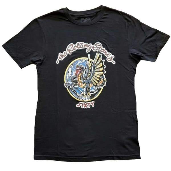 The Rolling Stones Ladies T-Shirt: Sixty Dragon Globe (Foiled) (XXXX-Large)