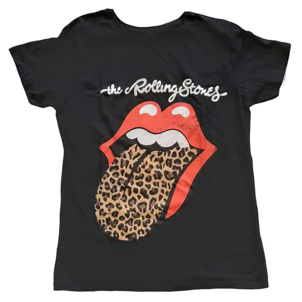 The Rolling Stones Ladies T-Shirt: Leopard Print Tongue (20)