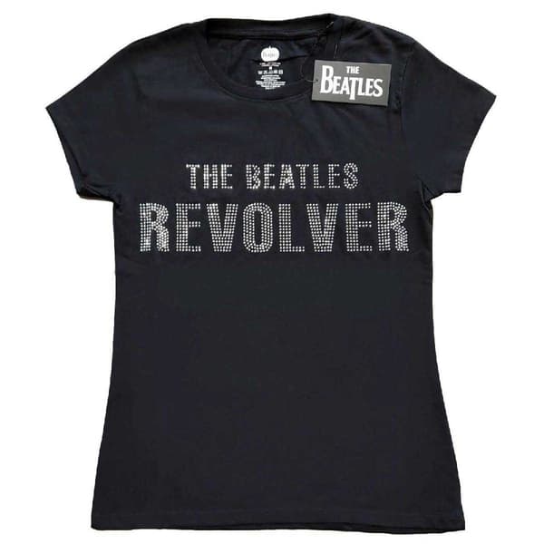 The Beatles Ladies Embellished T-Shirt: Revolver (Diamante) (Small)