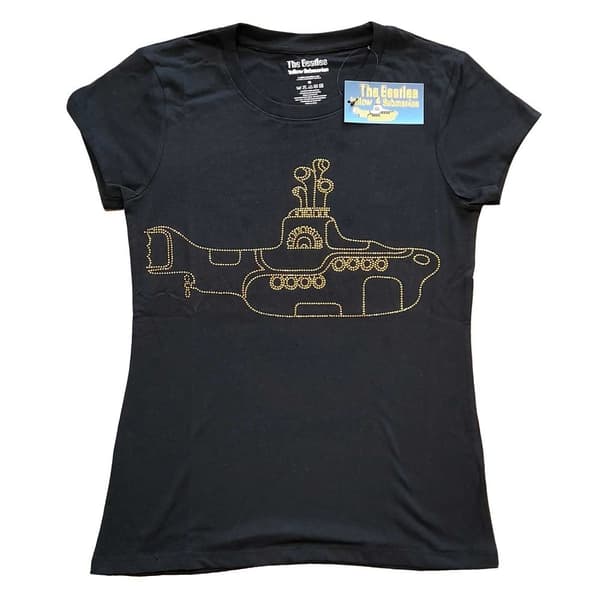 The Beatles Ladies Embellished T-Shirt: Yellow Submarine (Diamante) (X-Large)