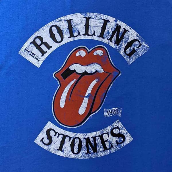 The Rolling Stones T Shirt Tour 78 Band Logo Official Womens Skinny Fit Blue L
