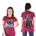 Miniatyrbild 1 av 2: Slipknot T Shirt Goat Demon Band Logo Official Womens Skinny Fit Maroon Red