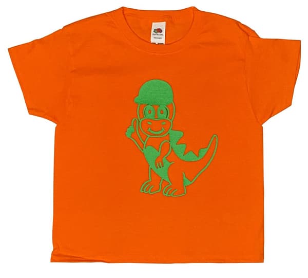 Barn t-shirt: Dino pojke orange (5-6 år)