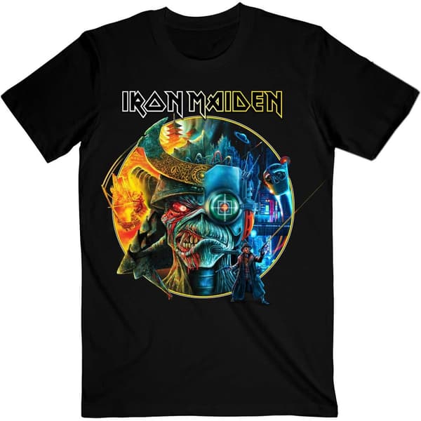 Iron Maiden Unisex T-Shirt: The Future Past Tour '23 Circle Art (Large)
