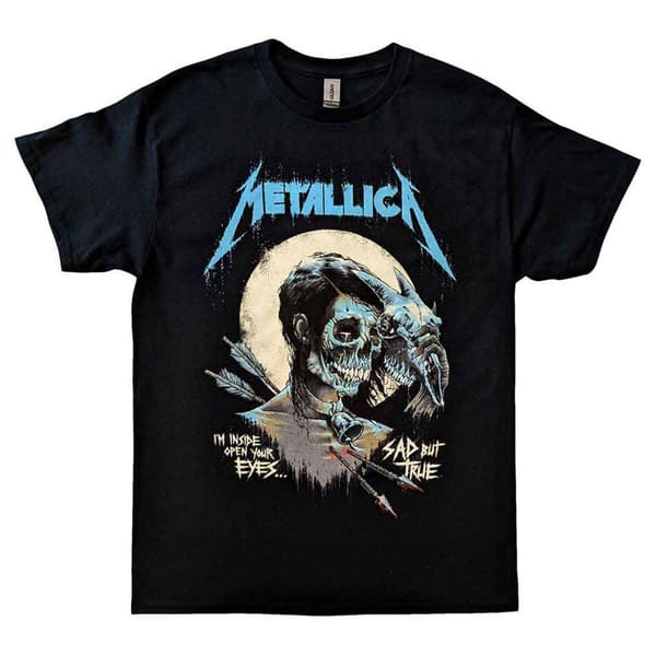 Metallica T Shirt Sad But True Poster Band Logo Official Unisex Black