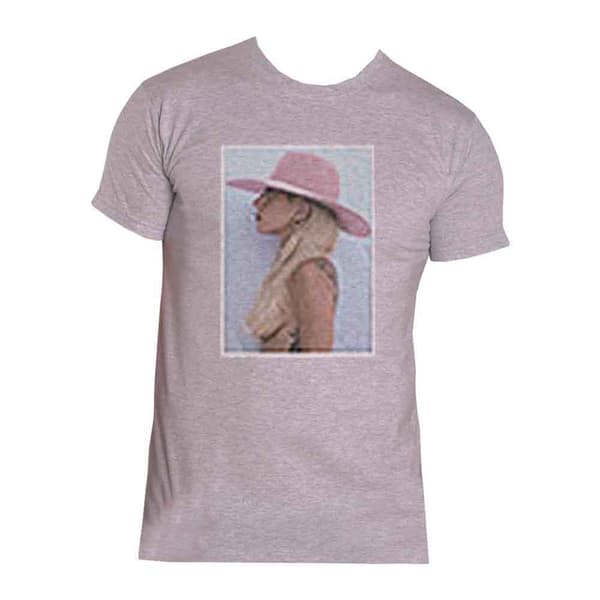 Lady Gaga T Shirt Pink Hat Logo Official Unisex Grey