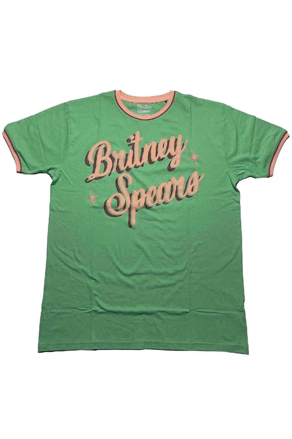 Britney Spears T Shirt Retro Text Logo Official Unisex Green