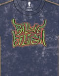 Miniatyrbild 2 av 3: Billie Eilish T Shirt Graffiti Logo Official Unisex Navy Blue Snow Wash