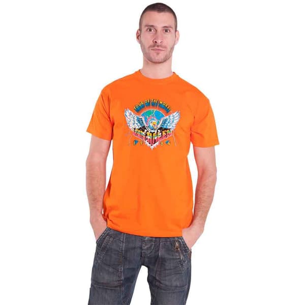 Van Halen T Shirt Eagle 84 Band Logo Official Unisex  Orange Eco Friendly Orange L