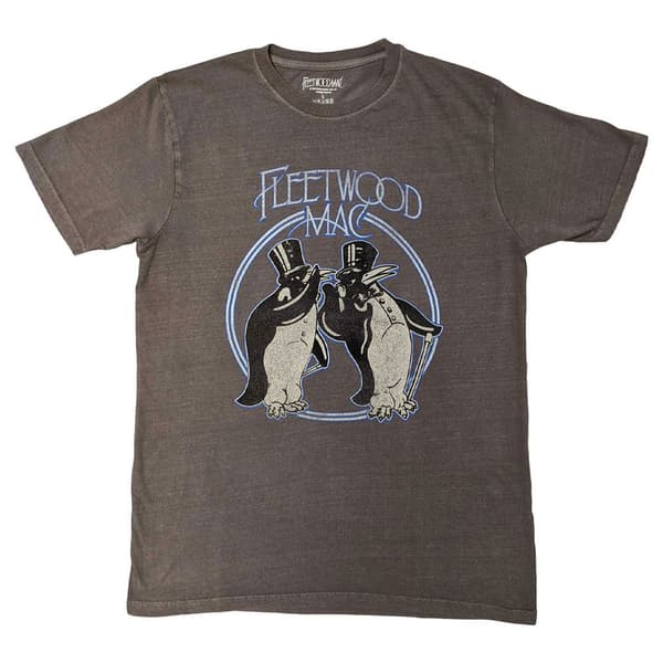 Fleetwood Mac T Shirt Penguins Band Logo Official Unisex Grey Grey M