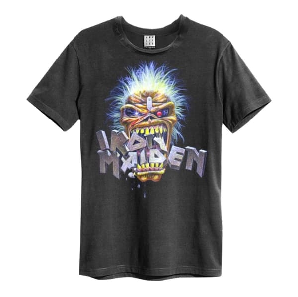 Iron Maiden: Maiden Chomp Amplified Vintage Charcoal Large T Shirt
