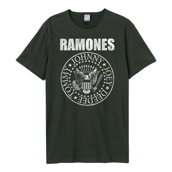 Ramones: Classic Seal Amplified Vintage Charcoal Large T Shirt
