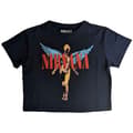 Miniatyrbild 4 av 4: Nirvana Crop Top T Shirt In Utero Angelic Band Logo Official Womens Navy