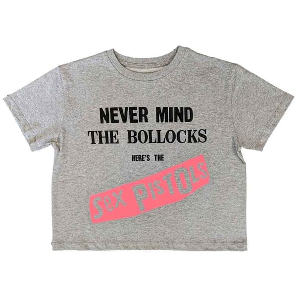 Sex Pistols Crop Top T Shirt NMTB Original Album Official Womens Grey