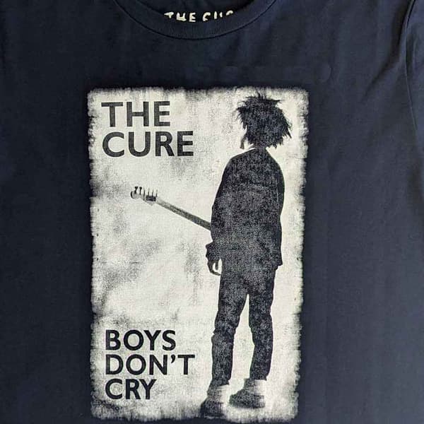 The Cure Crop Top T Shirt Boys Dont Cry Band Logo Official Womens Navy