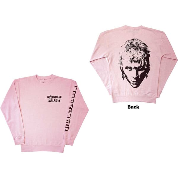 Machine Gun Kelly Unisex Sweatshirt: Pink Face (Back & Sleeve Print) (Medium)
