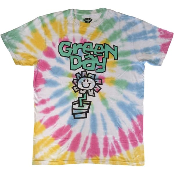 Green Day Unisex T-Shirt: Flower Pot (Wash Collection) (Small)
