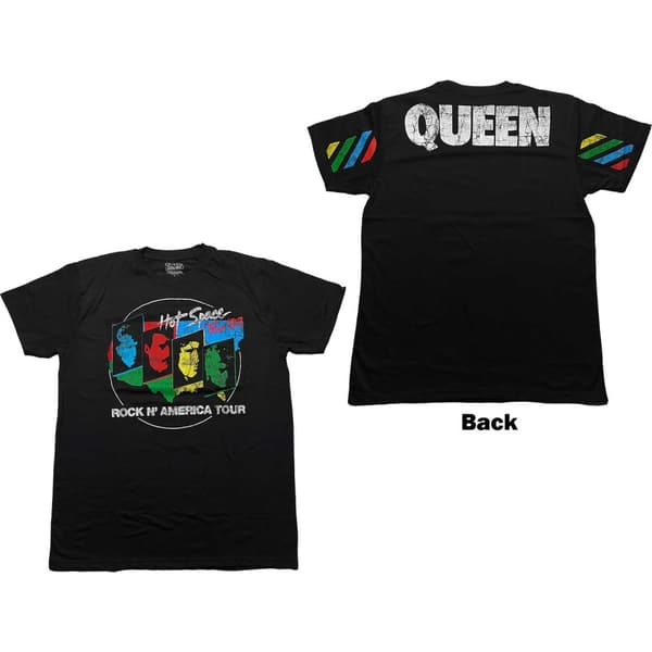 Queen Unisex T-Shirt: Hot Space Tour '82 (Back Print) (Large)