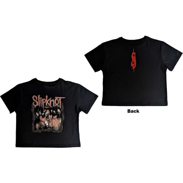 Slipknot Ladies Crop Top: Band Frame (Back Print) (X-Large)