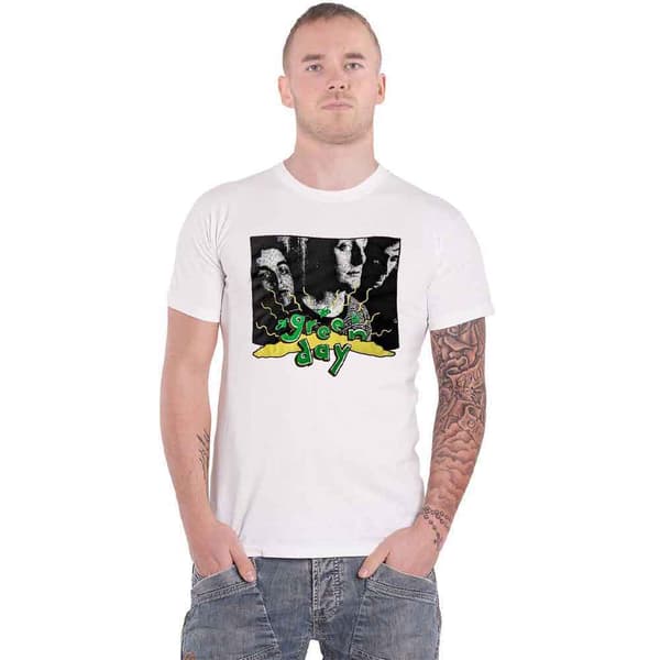 Green Day T Shirt Dookie Photo Band Logo Official Unisex White