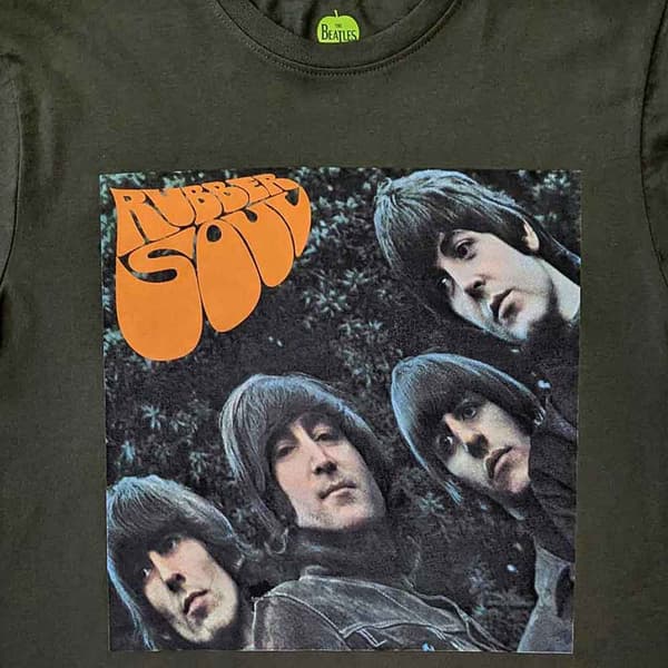 The Beatles T Shirt Rubber Soul Album Cover Official Unisex Green