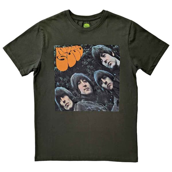 The Beatles T Shirt Rubber Soul Album Cover Official Unisex Green