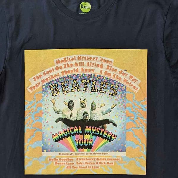 The Beatles T Shirt Magical Mystery Tour Album Cover Official Unisex Navy Blue