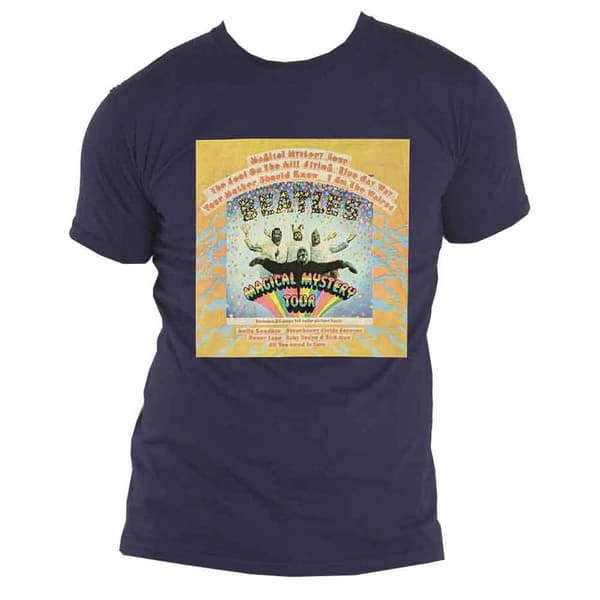 The Beatles T Shirt Magical Mystery Tour Album Cover Official Unisex Navy Blue