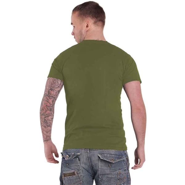 The Beatles T Shirt US Flag Photo Band logo Official Unisex Green