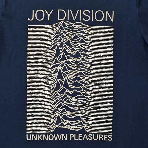 Joy Division T Shirt Unknown Pleasures Band Logo Official Unisex Denim Blue
