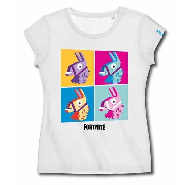 Fortnite - Lama Vit T-shirt Barn - 12 År